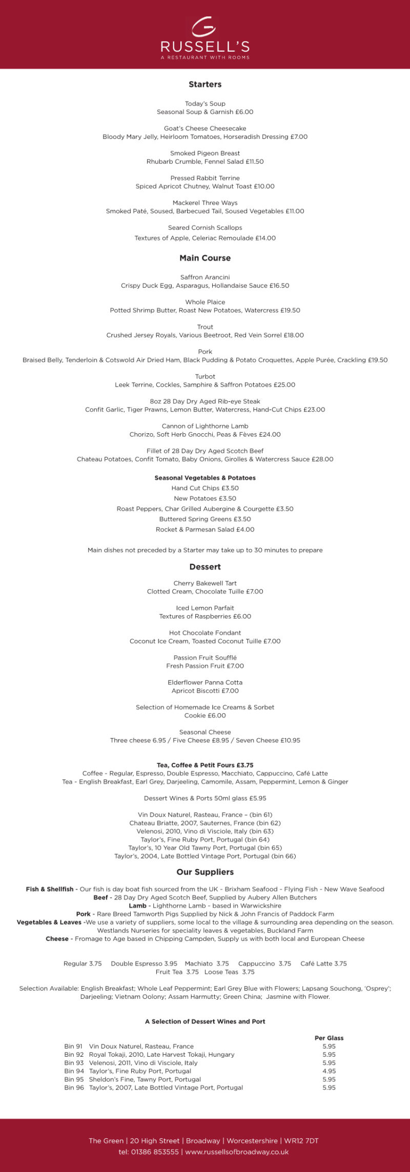 Russell's-A4-Menu-July-10th - Russell's | A Restaurant With Rooms ...